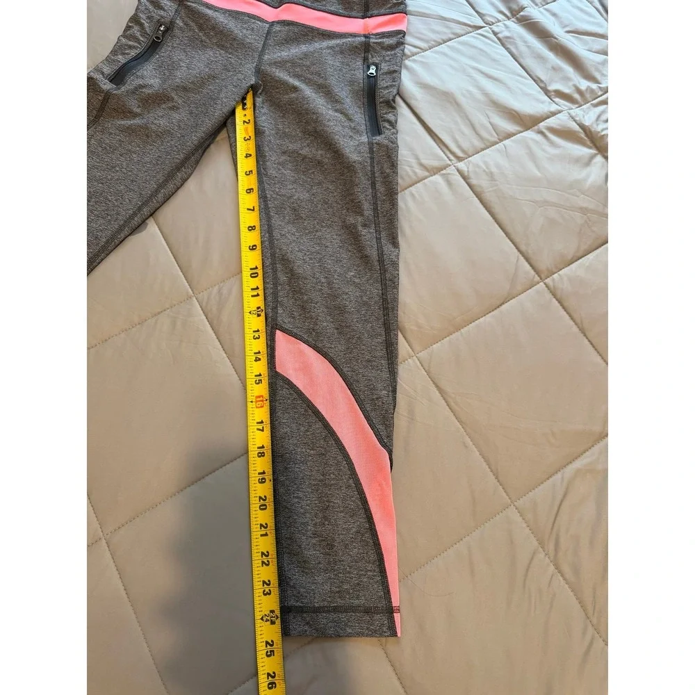 Lululemon Inspire Tight II (Mesh) Heathered Black / Grapefruit size 8 workout